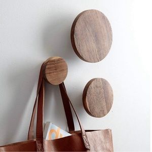 CB2 Wood Dot Wall Hooks Set